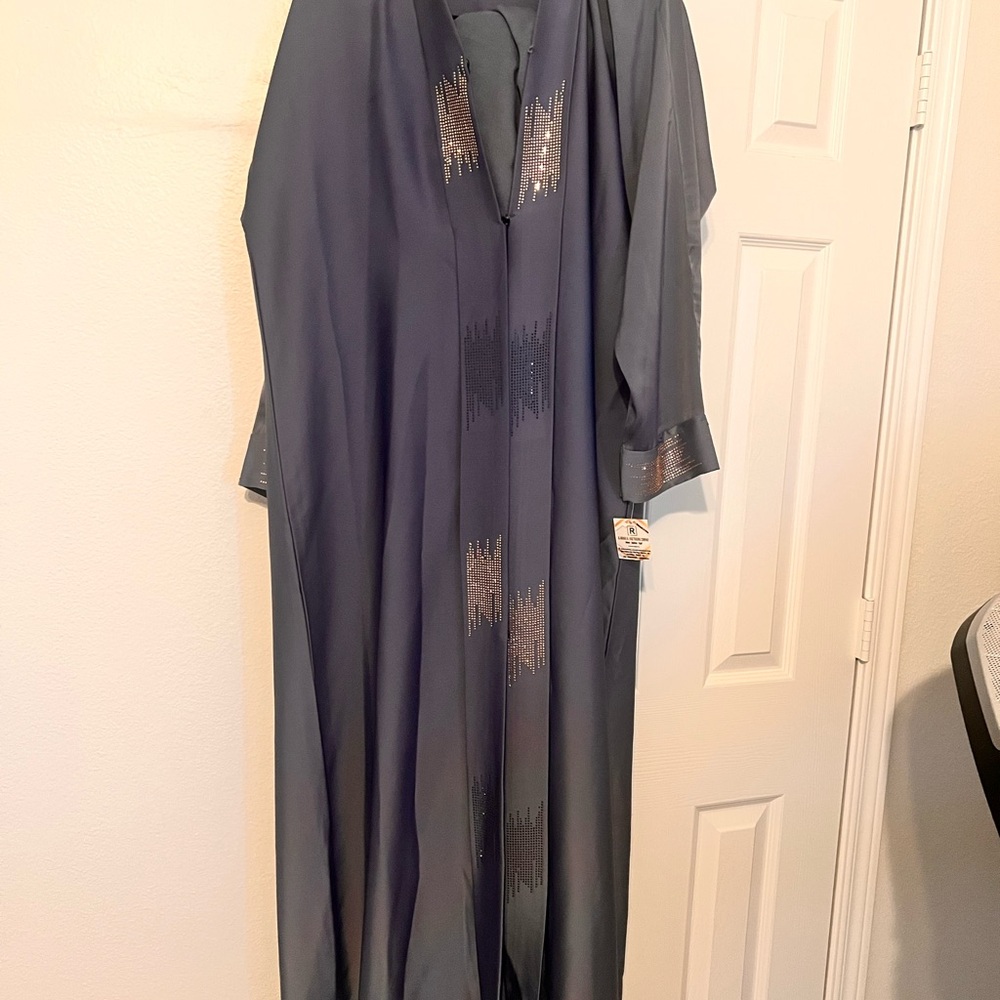 Elegant Grey Embellished Women's Dress